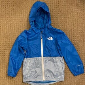 The North Face Blue and Silver Hooded Jacket